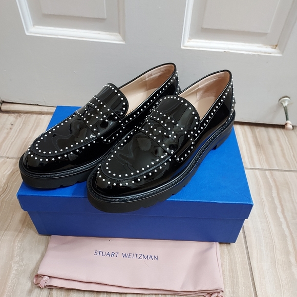 Stuart Weitzman Pearl Parker Patent Leather Chunky Loafer - Picture 3 of 11